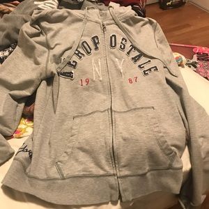Grey zip up sweater